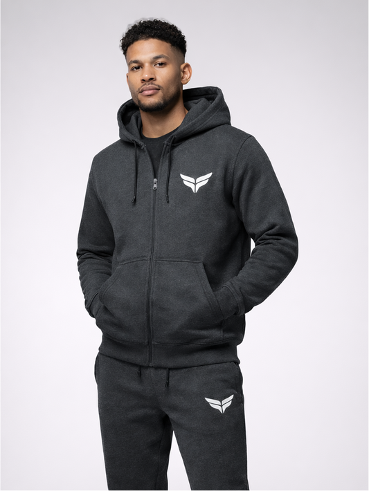 Charcoal Grey Zip-Up Tracksuit